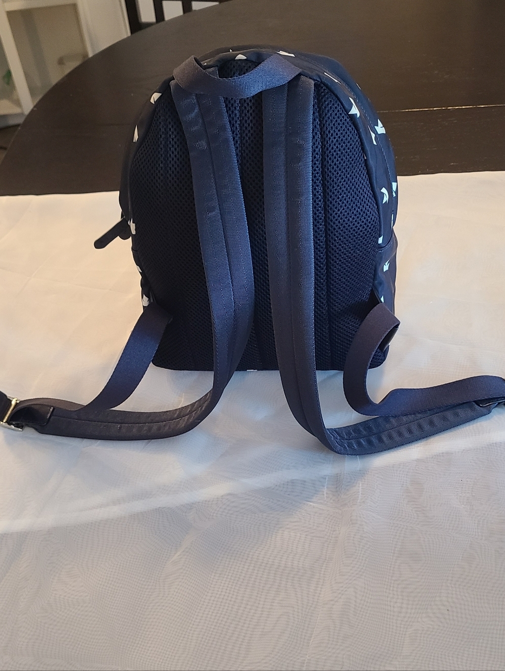 kate spade Navy Mini Backpack with White Origami Paper Boat Print - Picture 4 of 15